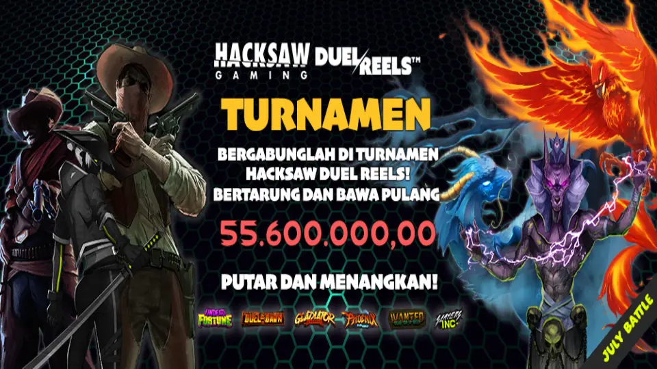 Turnamen slot gacor Hacksaw Duel Reels dengan RTP Live tinggi dan hadiah 55.600.000 rupiah
